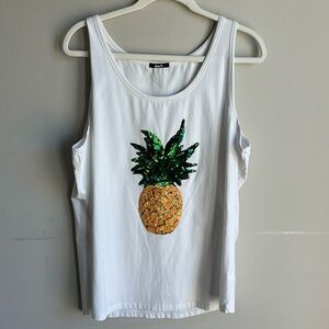 Mark sequin pineapple tank top XL